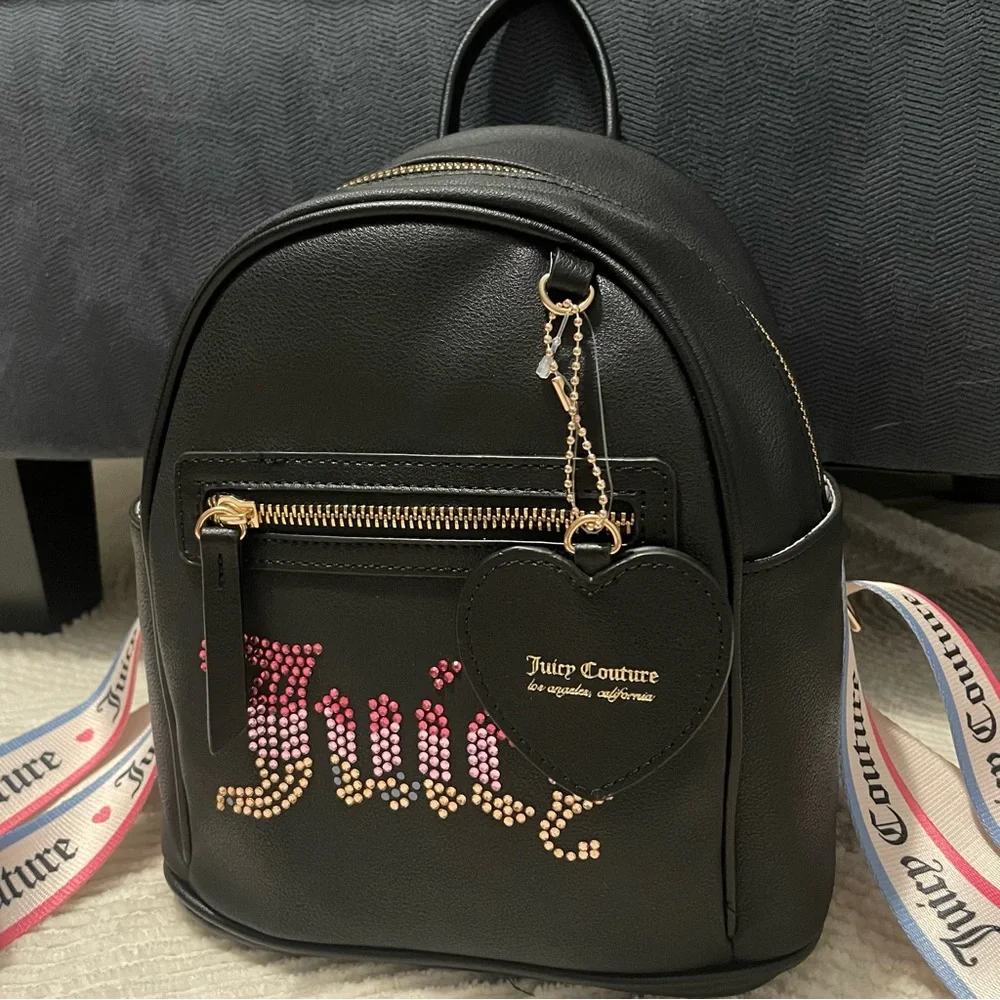 Juicy Couture Rhinestone Black Mini Backpack Bag